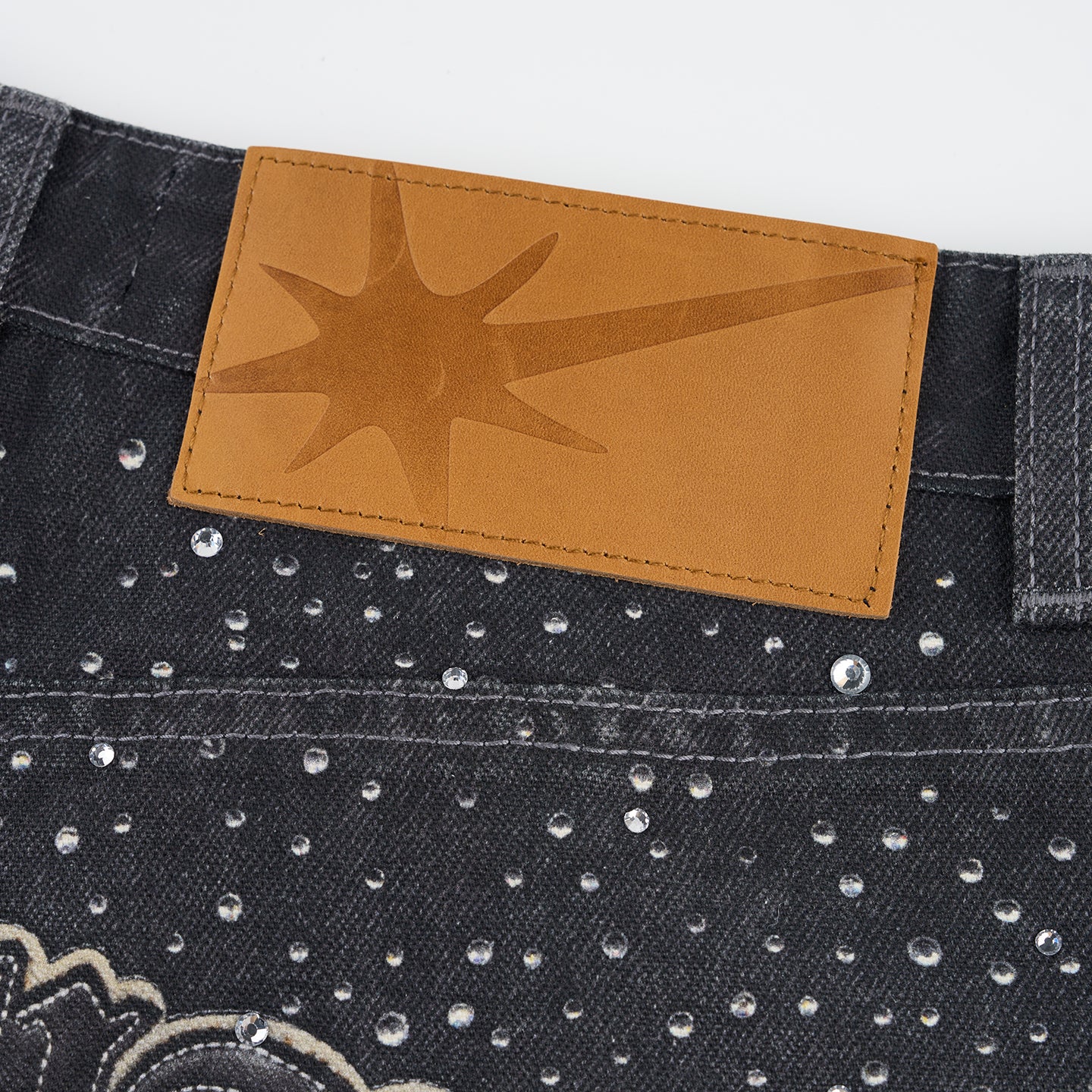 STAR RHINESTONES BAGGY JEANS