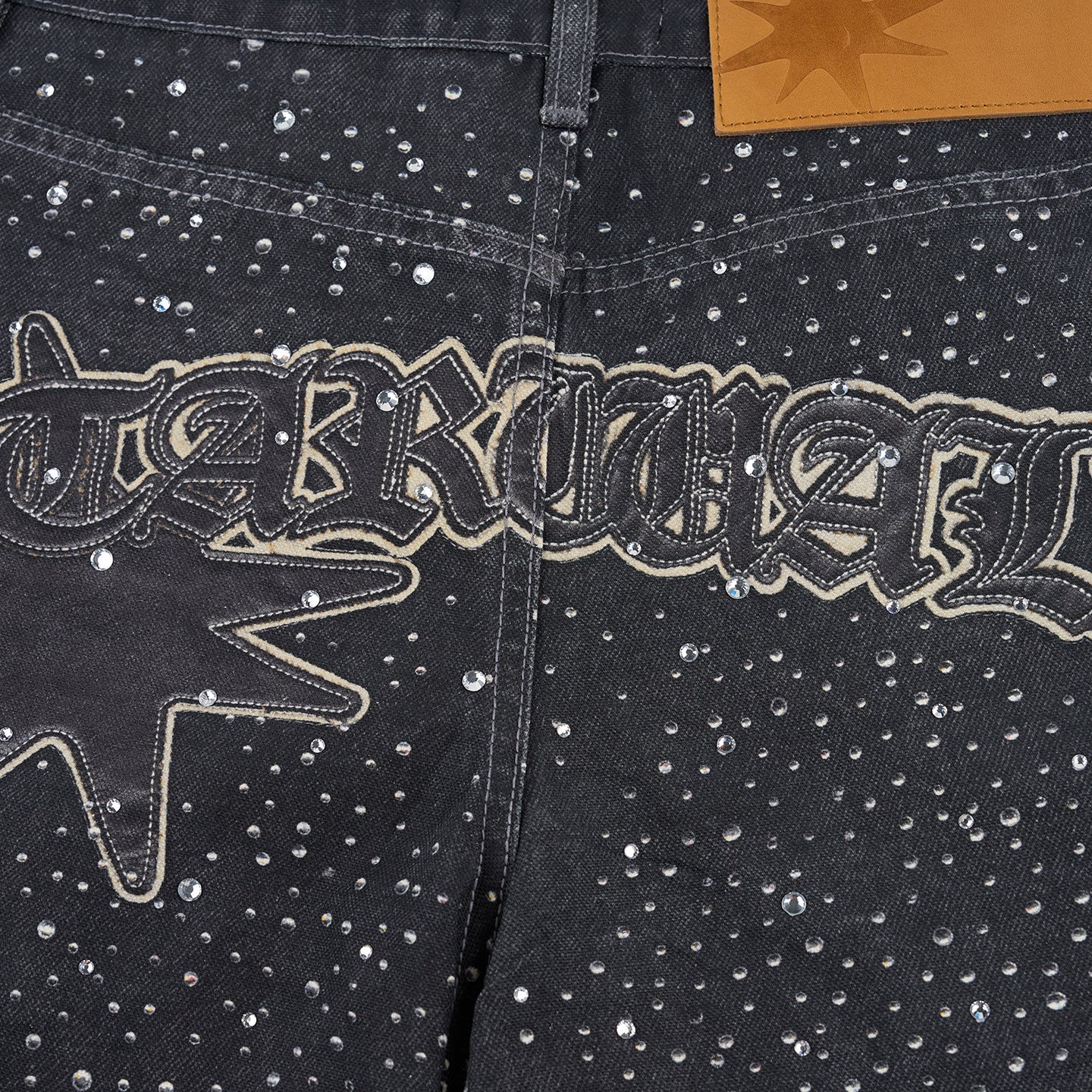 STAR RHINESTONES BAGGY JEANS