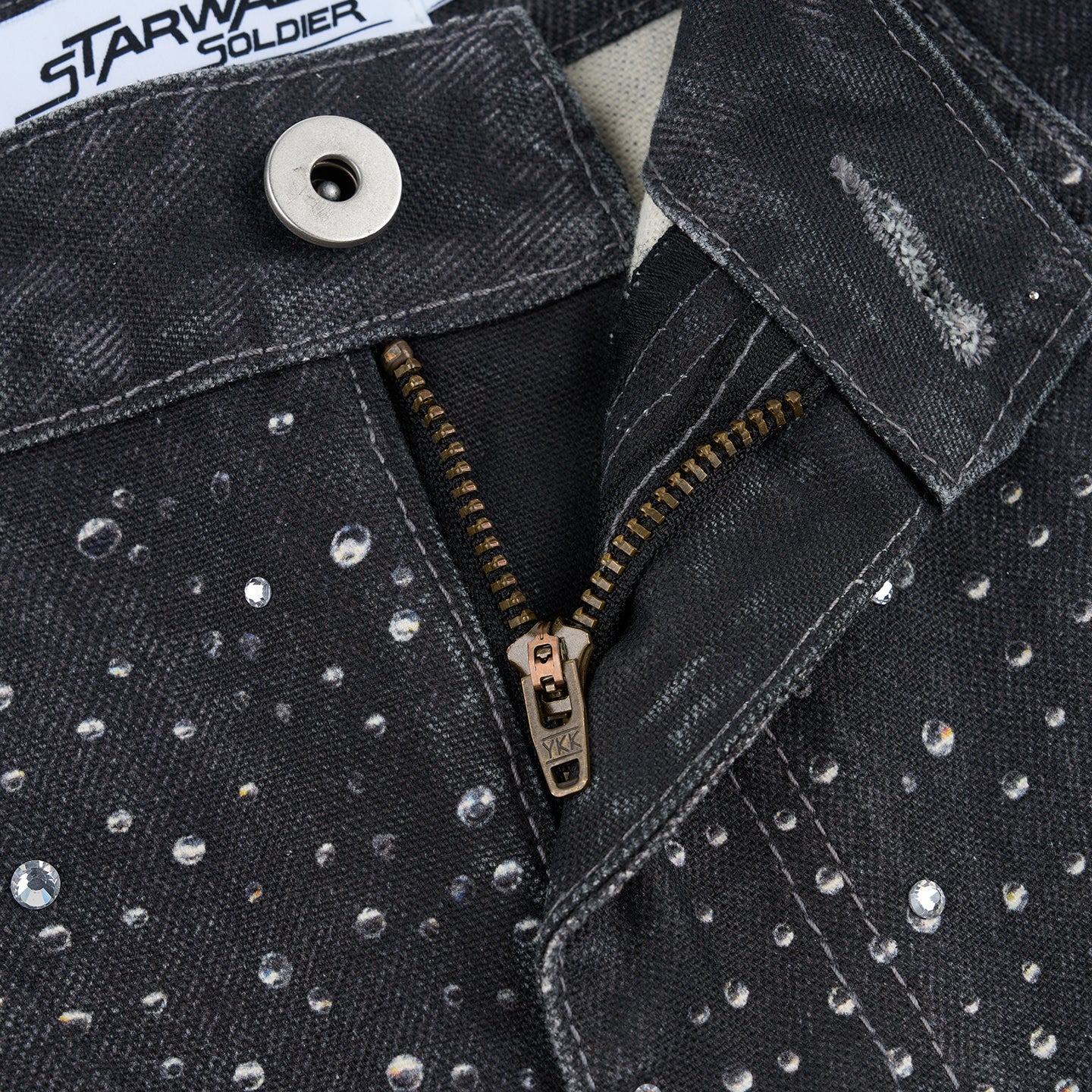 STAR RHINESTONES BAGGY JEANS