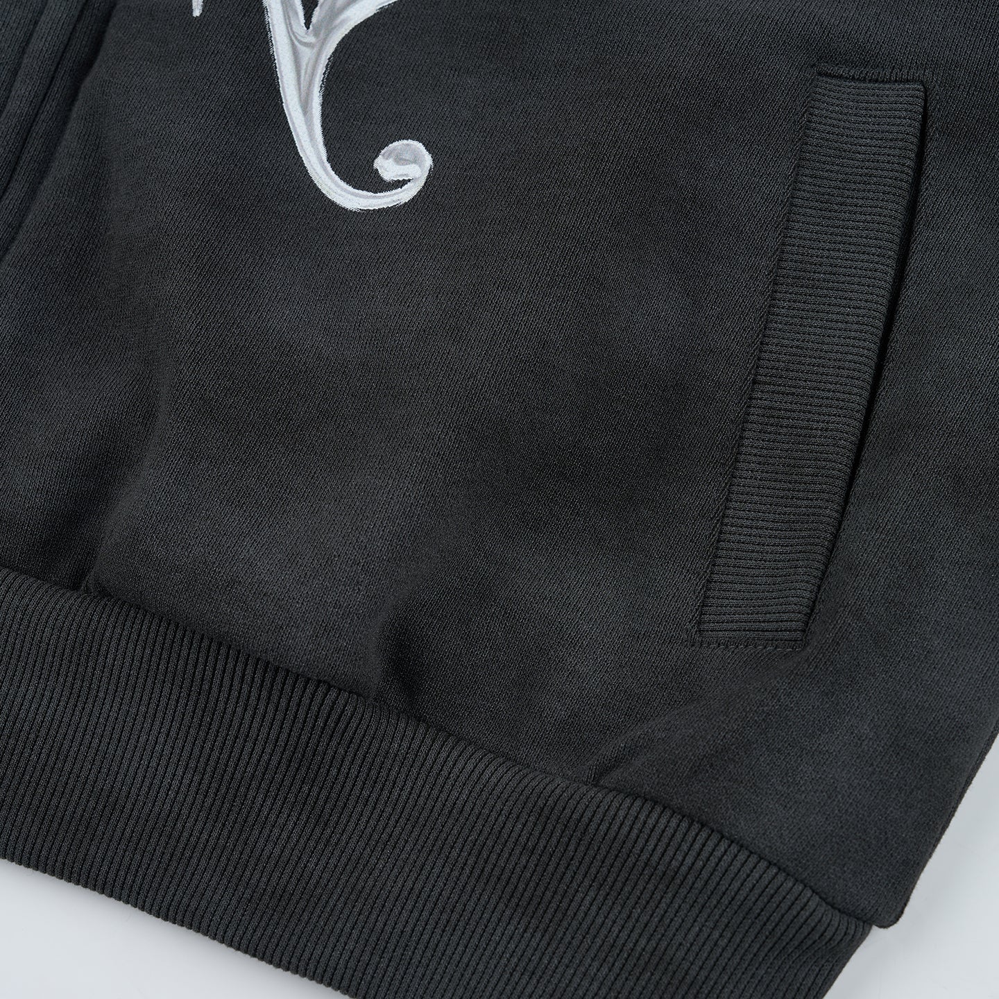 STAR WASHED CROP ZIP HOODIE