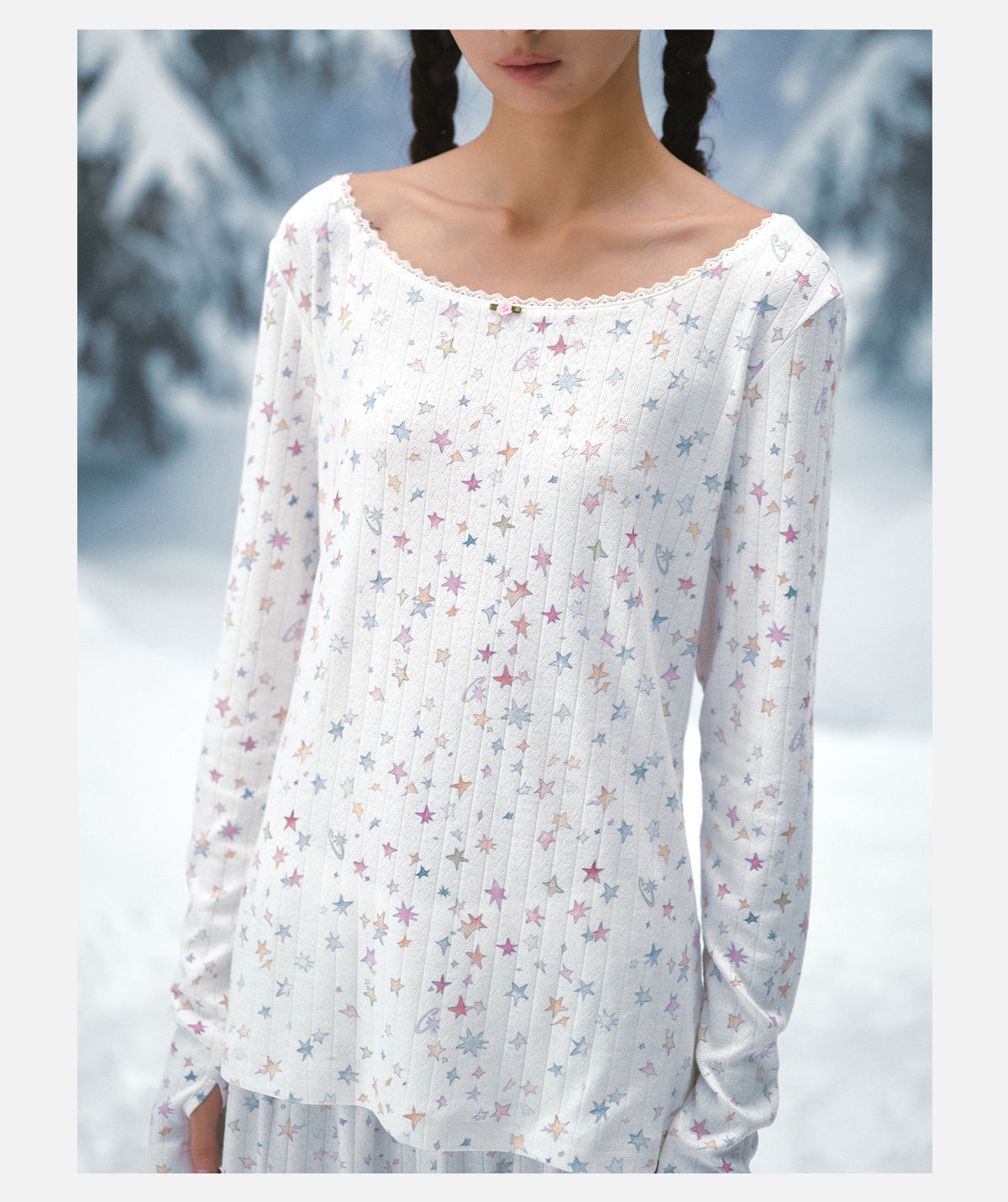 Star Print Pyjama Top