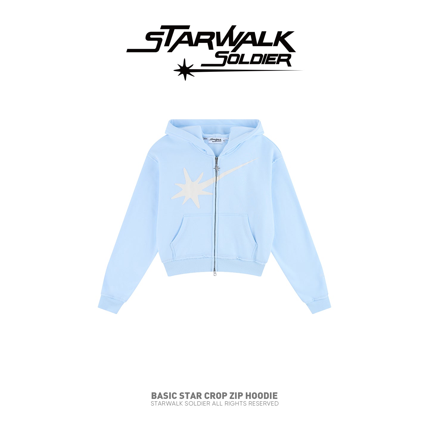 BASIC STAR CROP ZIP HOODIE