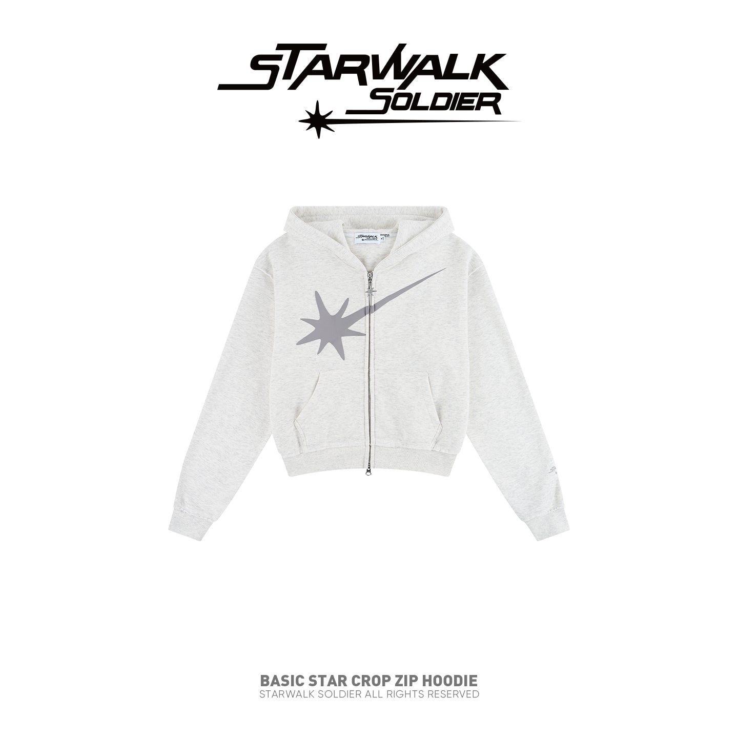 BASIC STAR CROP ZIP HOODIE