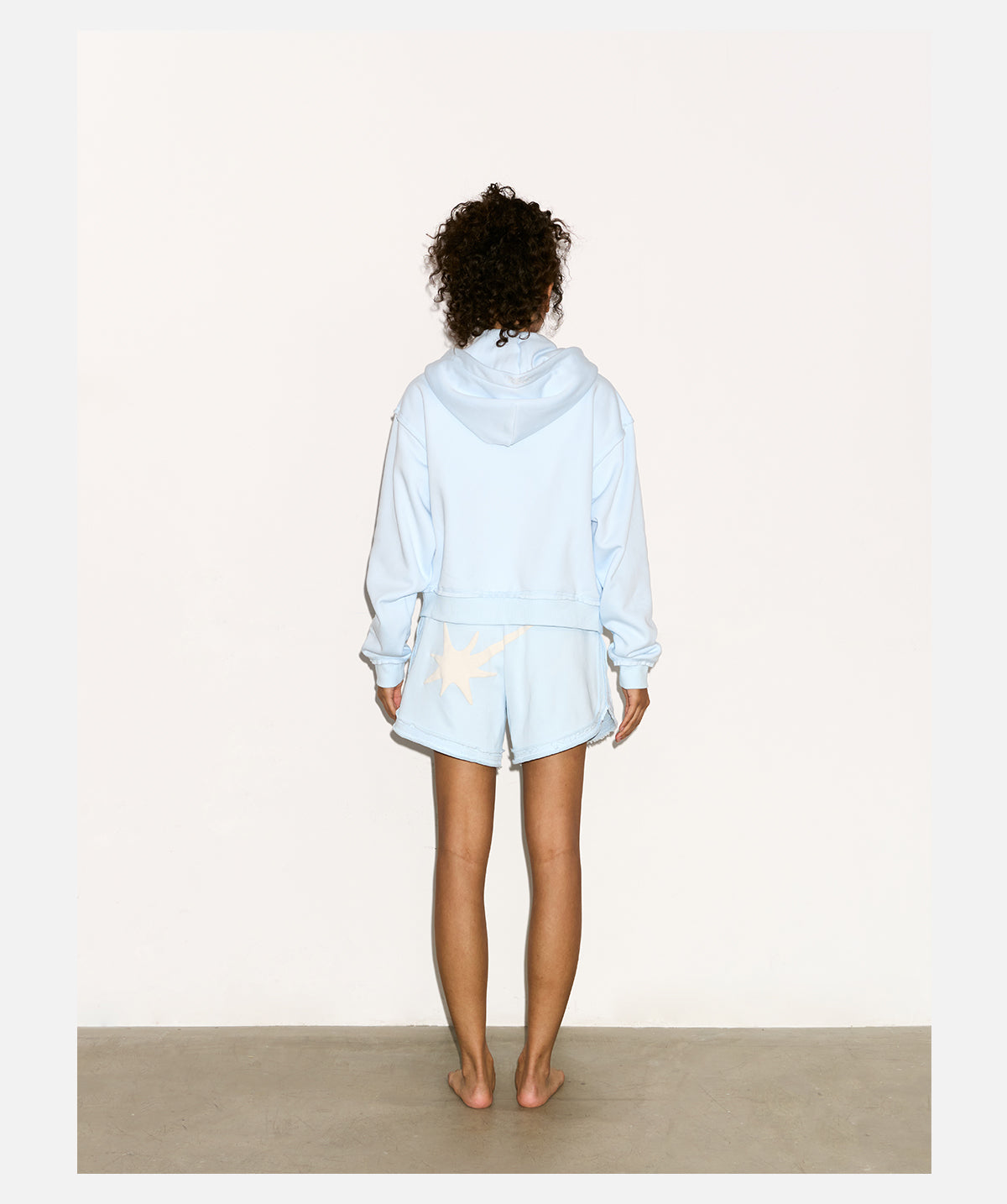 BASIC STAR CROP ZIP HOODIE