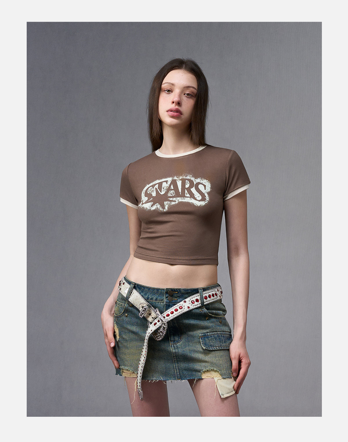 Brown Crop T-shirt
