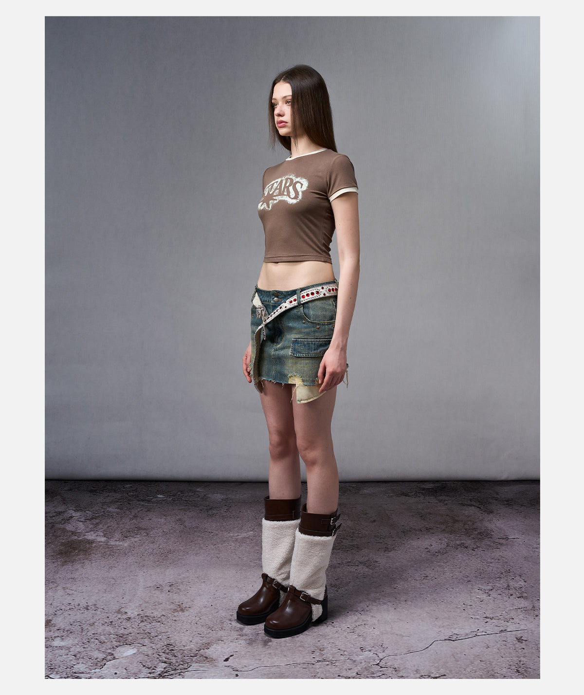 Brown Crop T-shirt