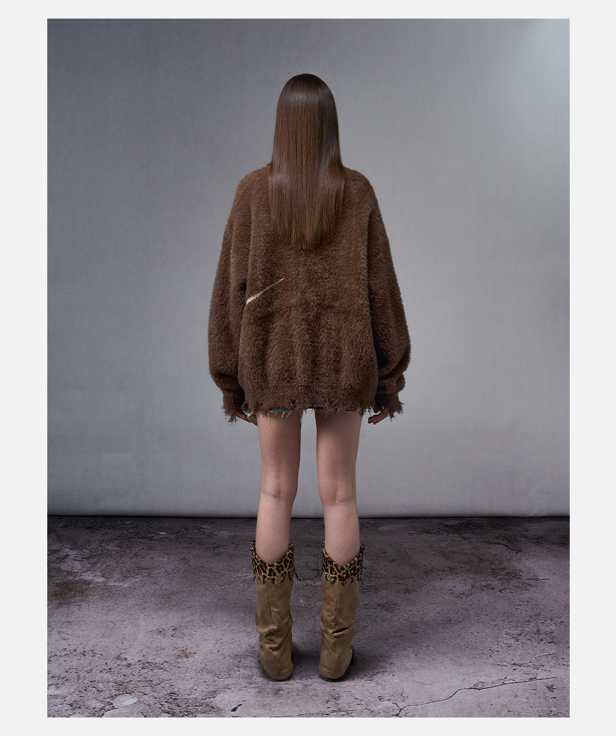Brown Jacquard Sweater