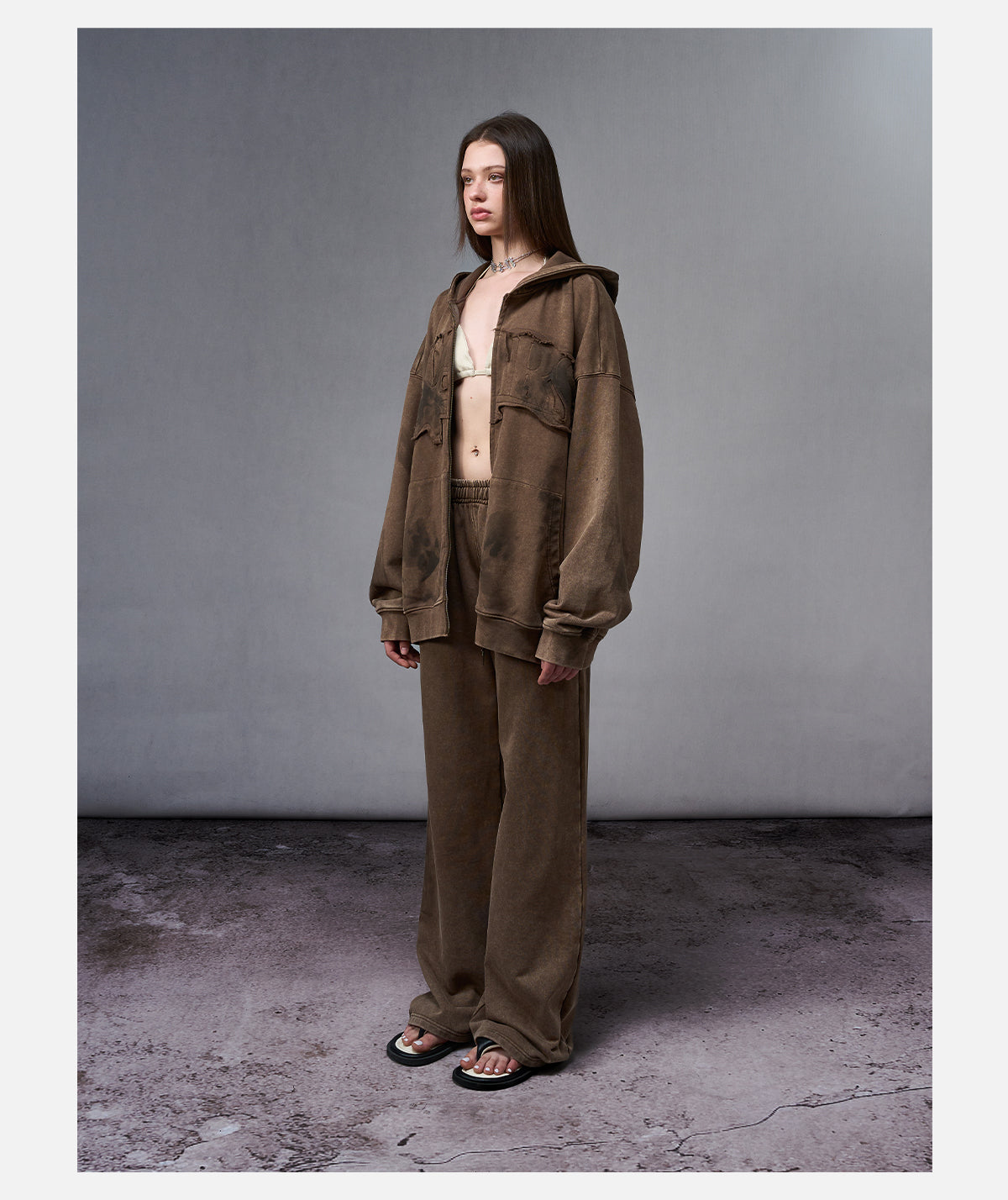 Brown Faded Sweatpants