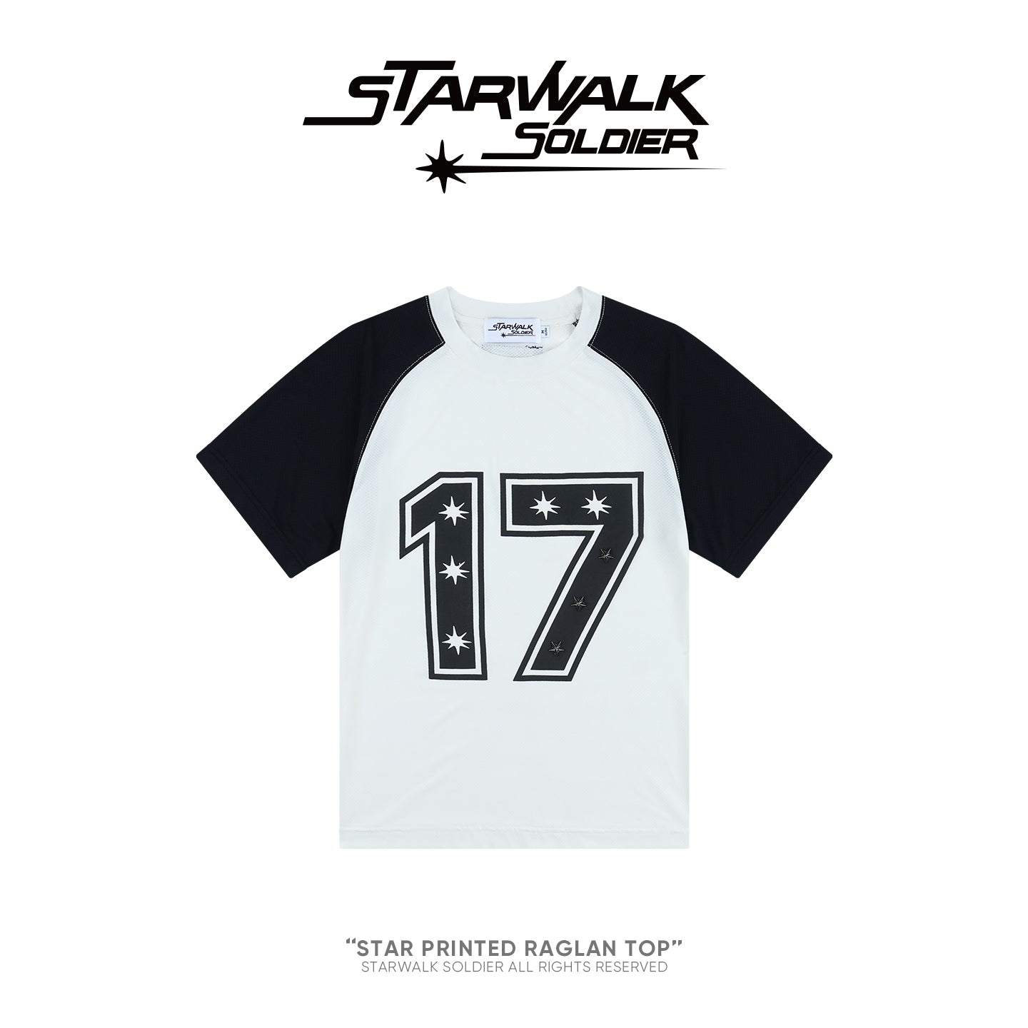 Star Printed Raglan Top