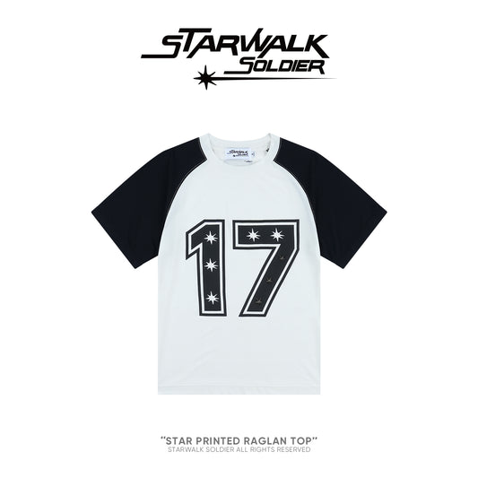 Star Printed Raglan Top