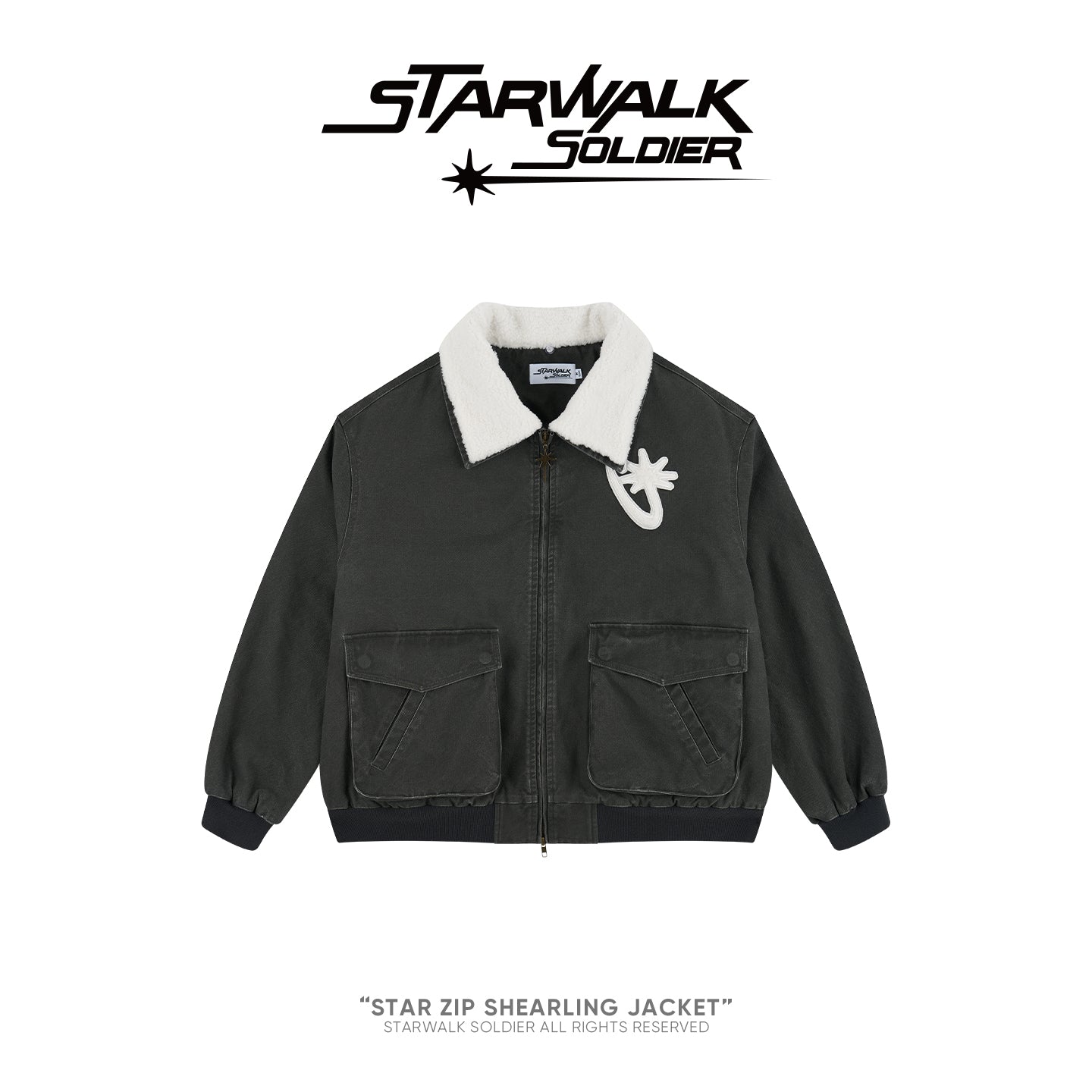 Star Zip Shearling Jacket