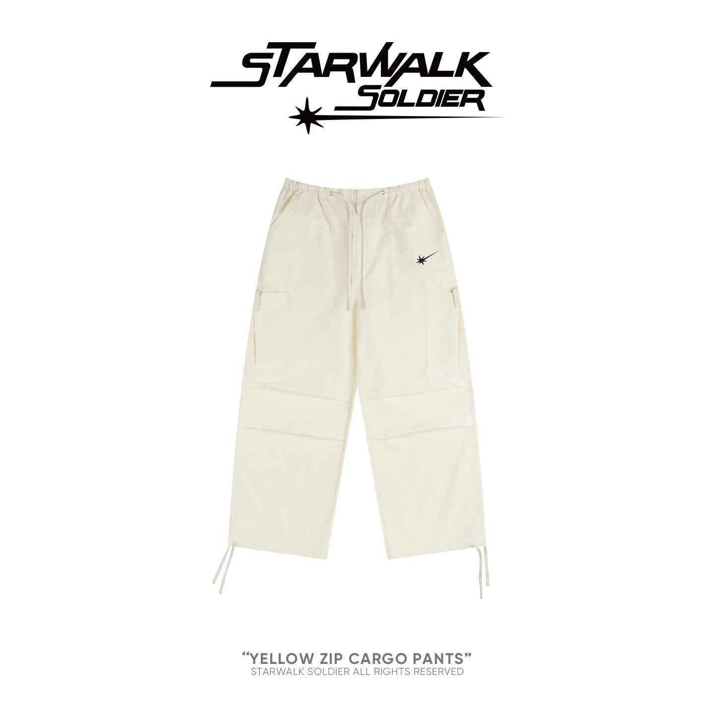 Yellow Zip Cargo Pants