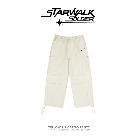 Yellow Zip Cargo Pants