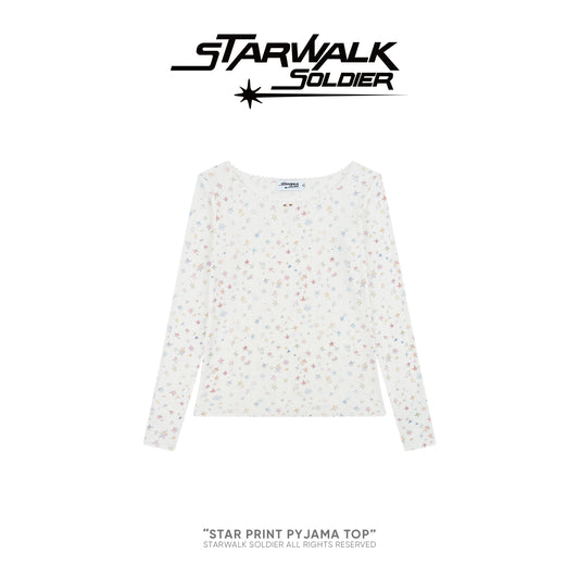 Star Print Pyjama Top