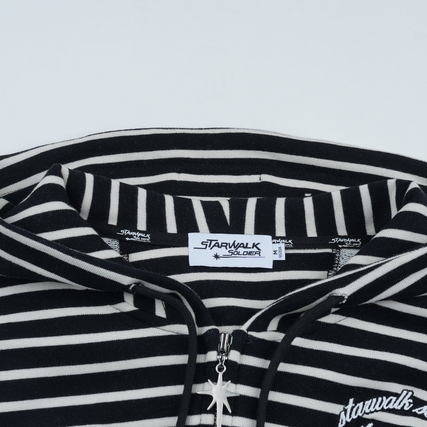 Balck Striped Zip Up Hoodie