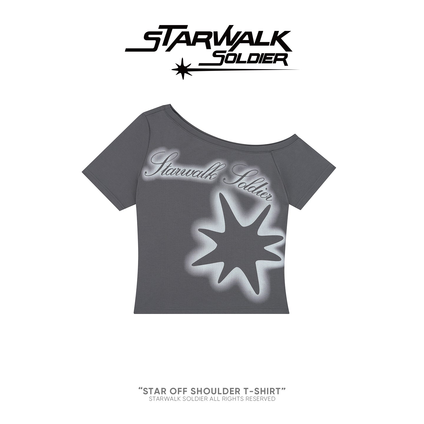 STAR OFF SHOULDER T-SHIRT