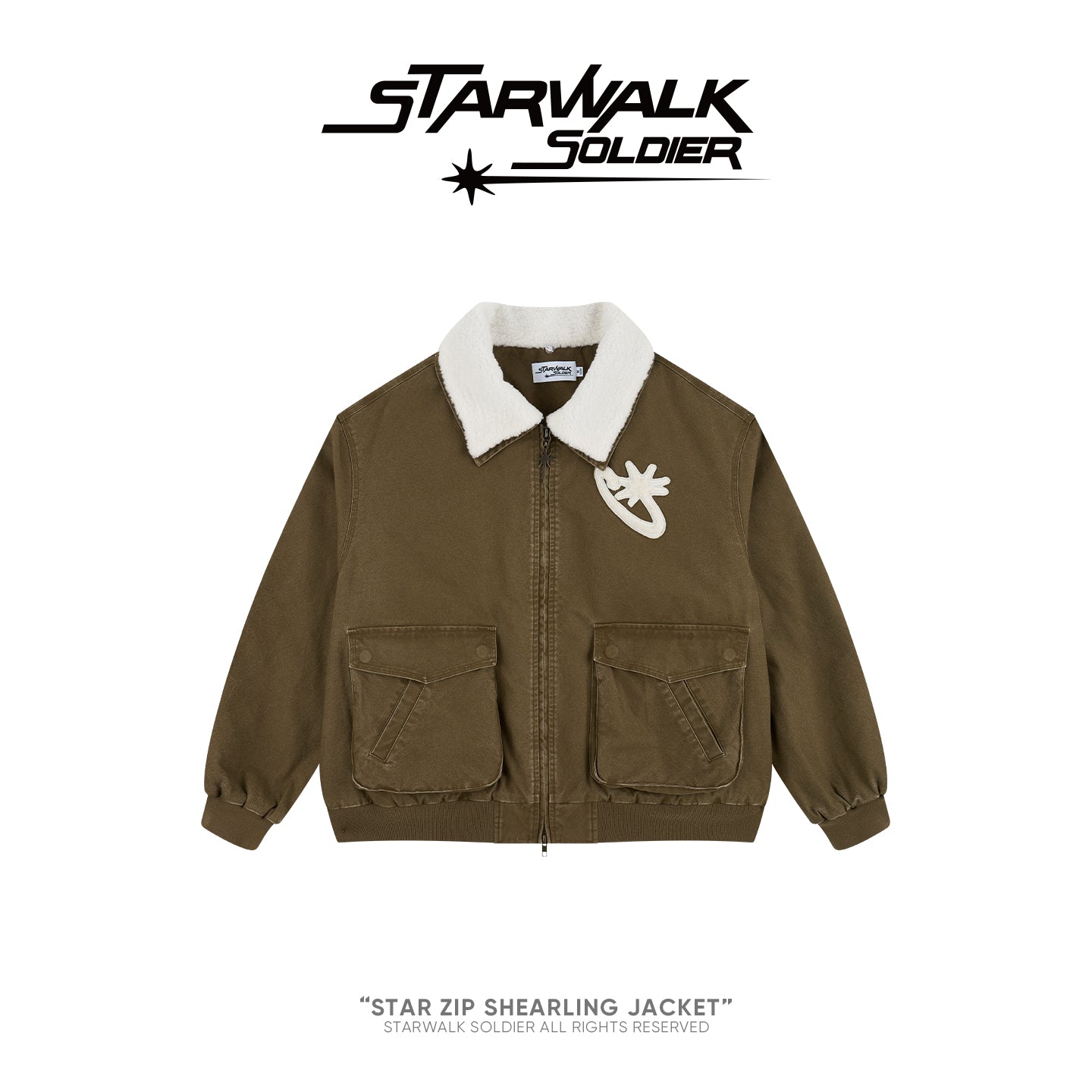 Star Zip Shearling Jacket