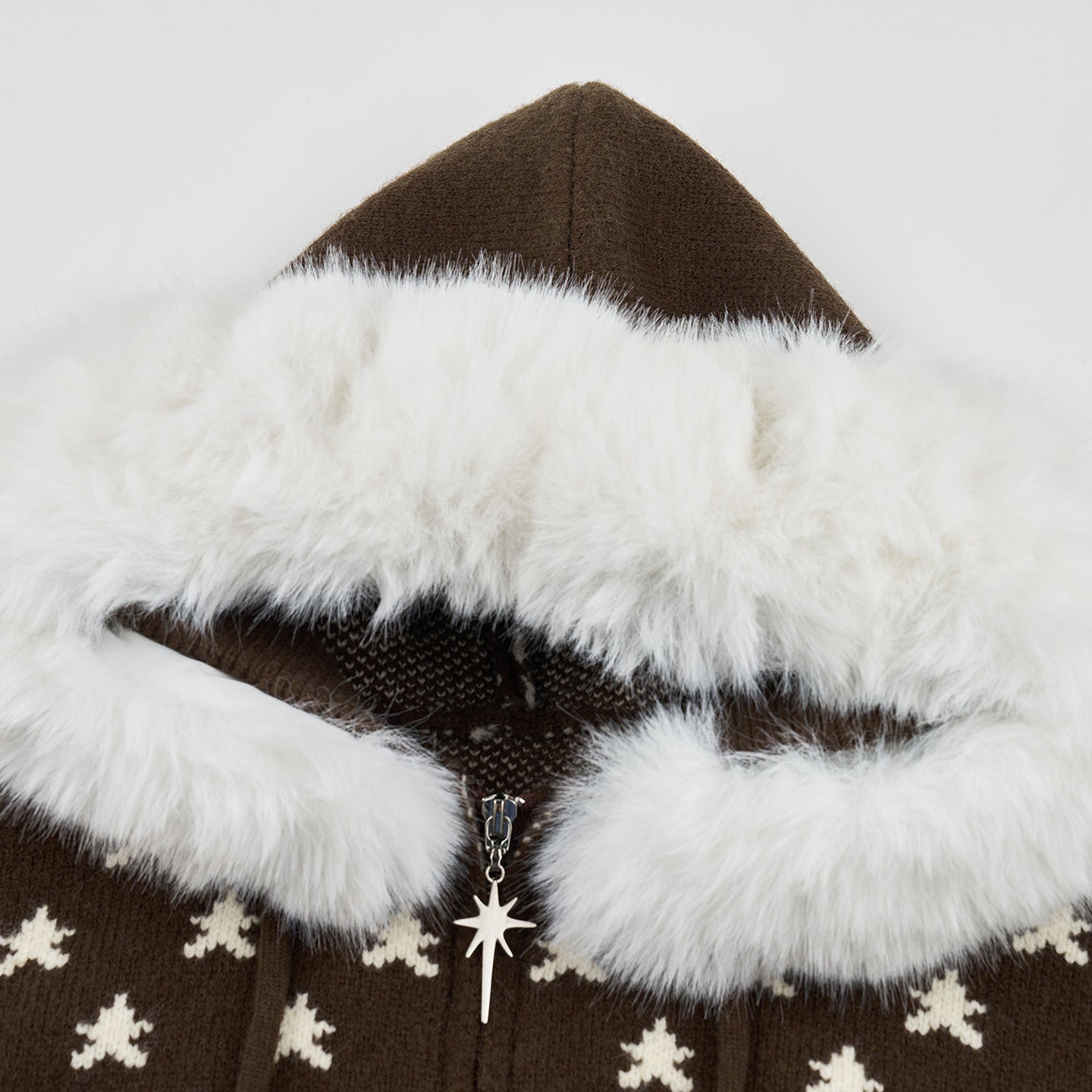 Faux-Fur Collar Cardigan