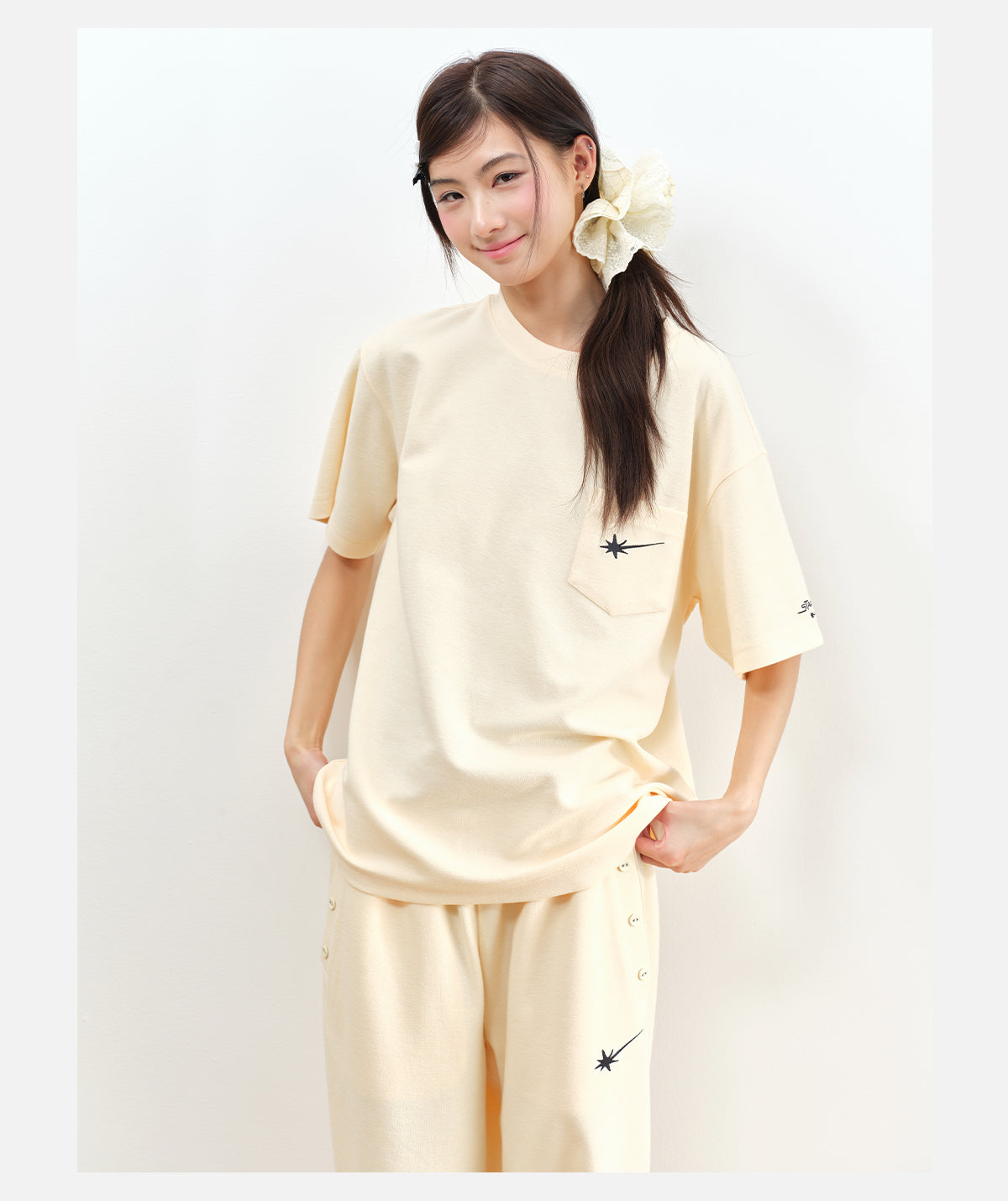 Yellow French terry T-Shirt