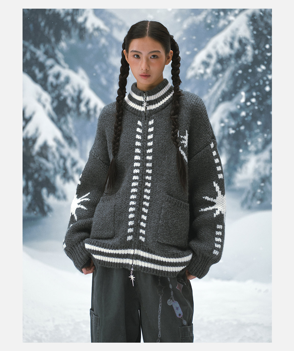 Stars Zip up Cardigan