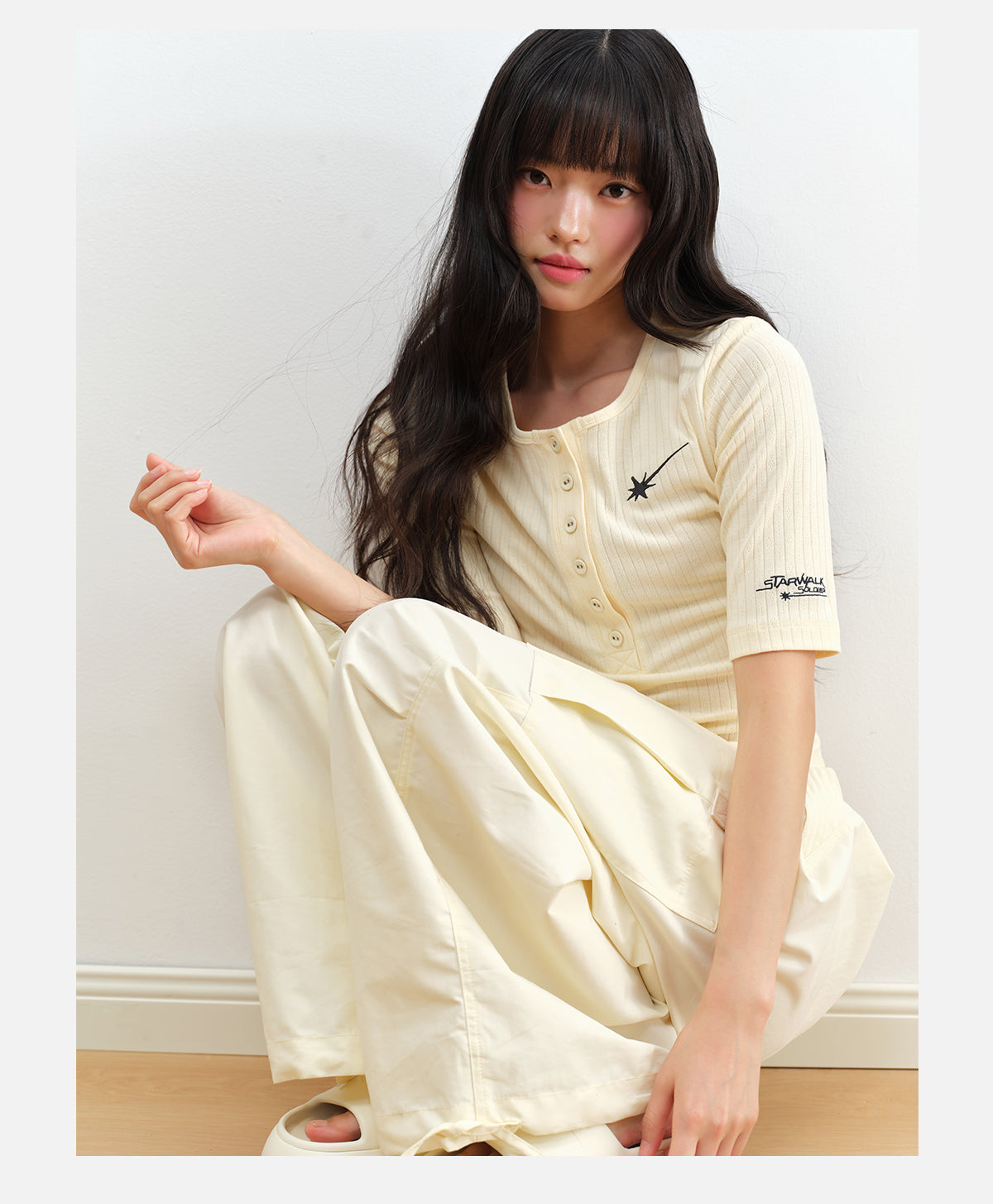 Yellow Zip Cargo Pants
