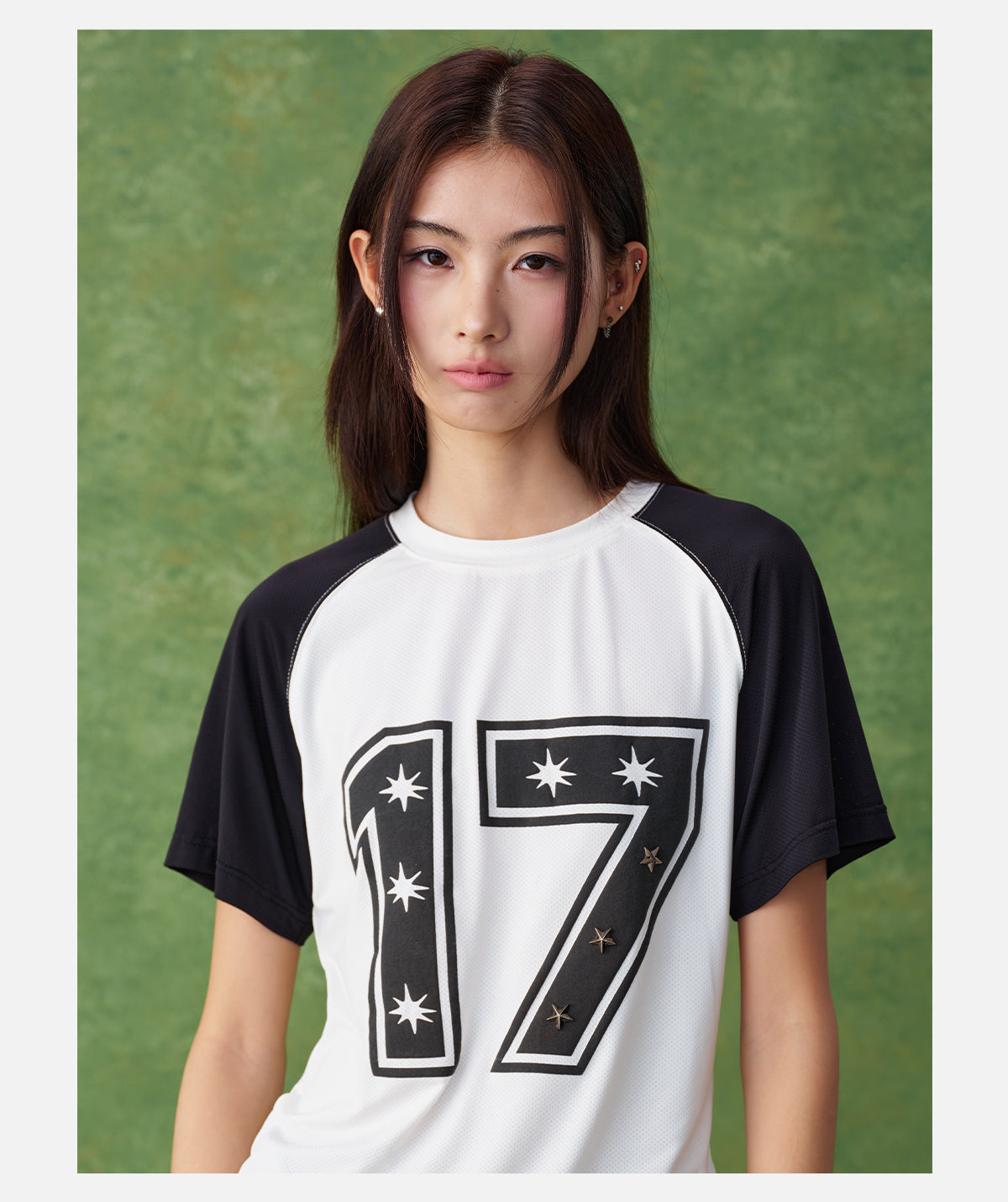 Star Printed Raglan Top