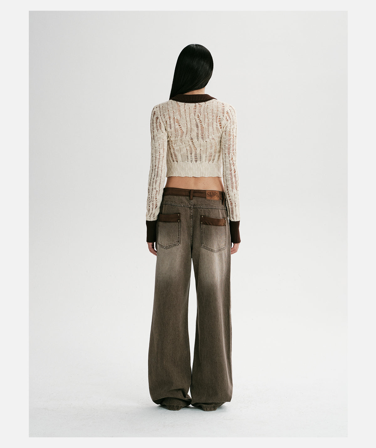 Printed Slouchy Jeans Brown