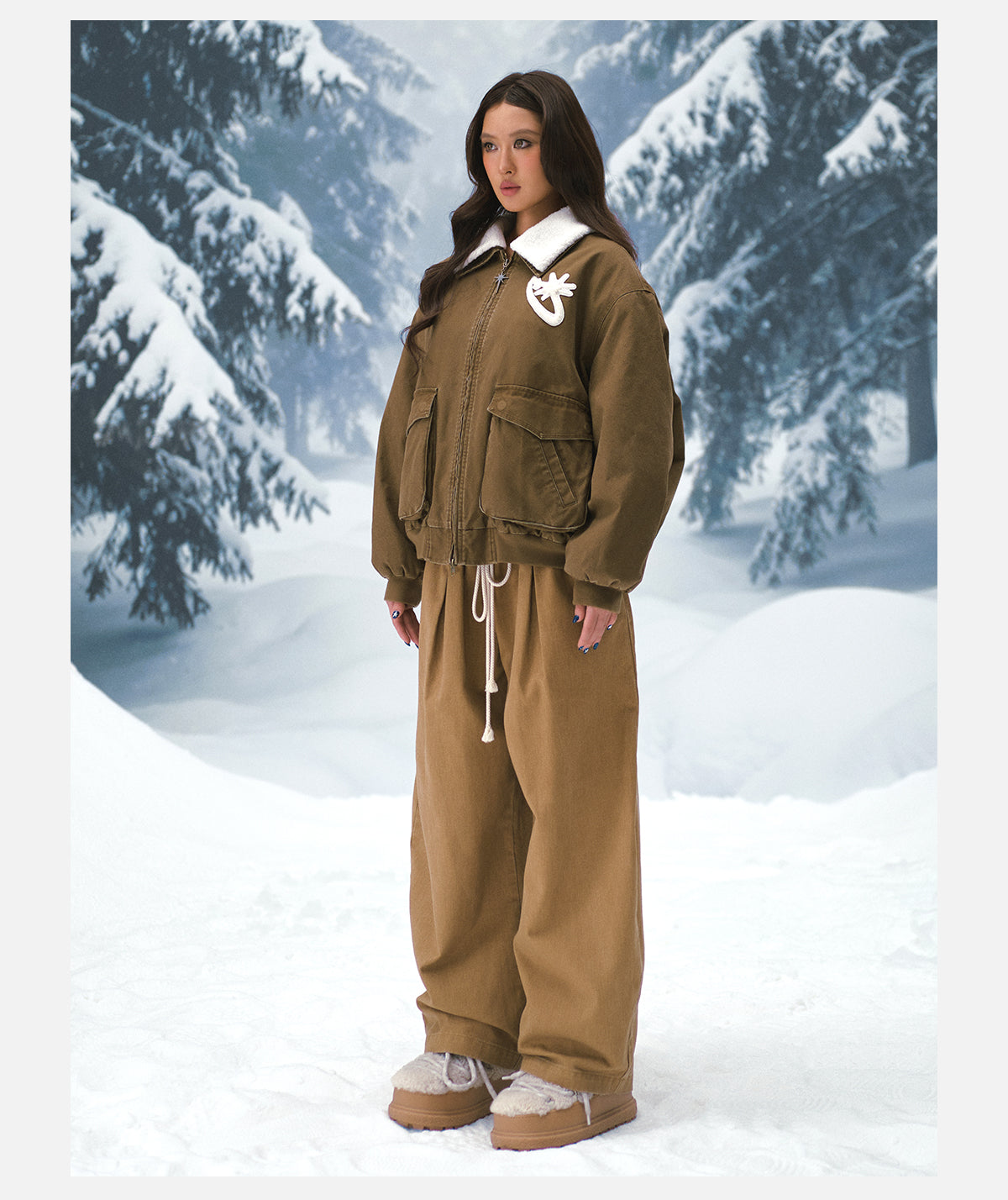 Star Zip Shearling Jacket