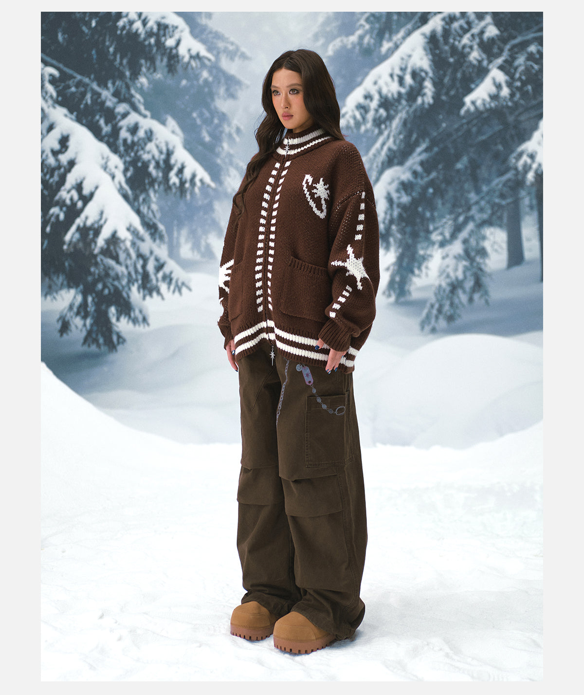 Stars Zip up Cardigan