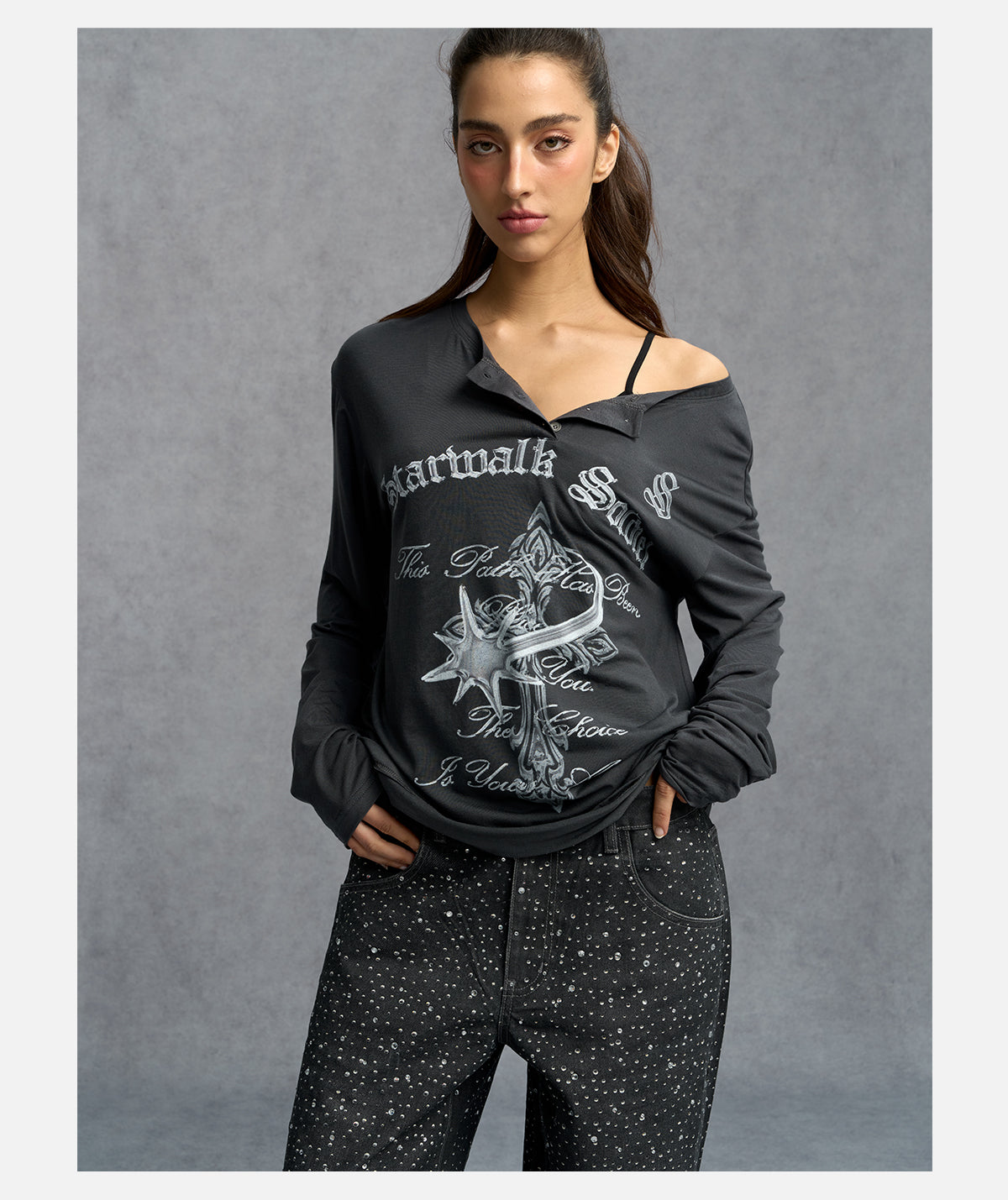 STAR BUTTON HENLEY