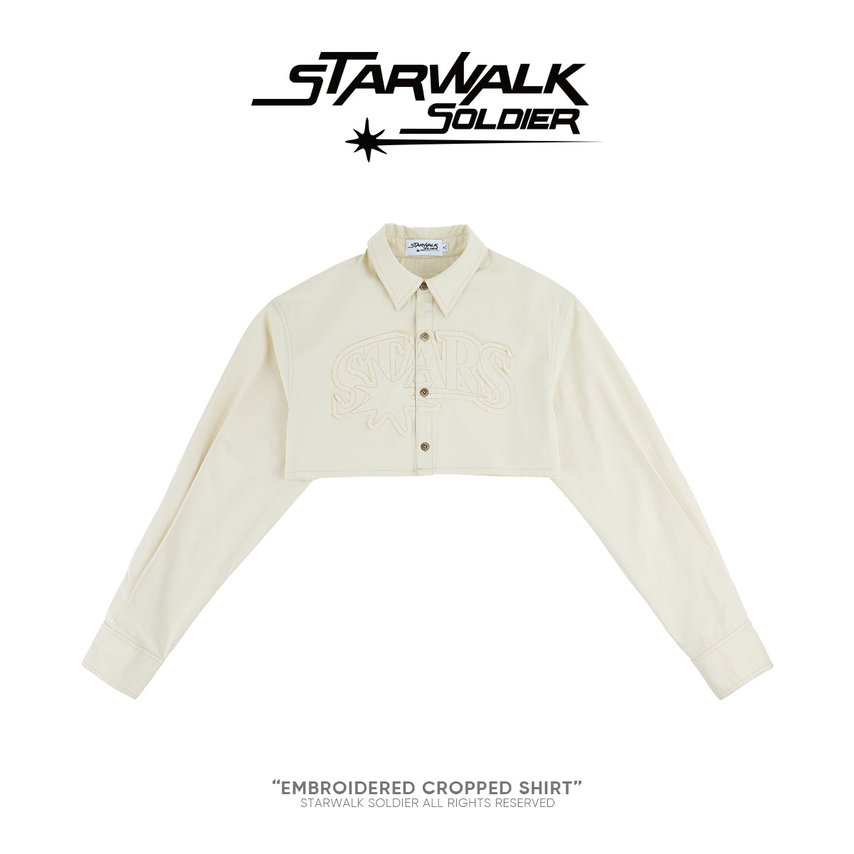 Embroidered Cropped Shirt