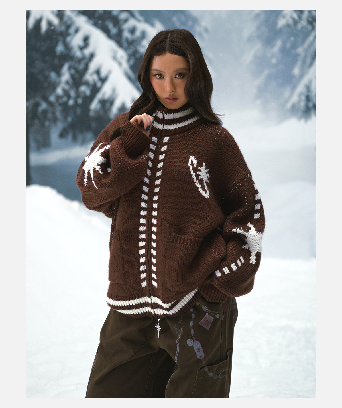 Stars Zip up Cardigan