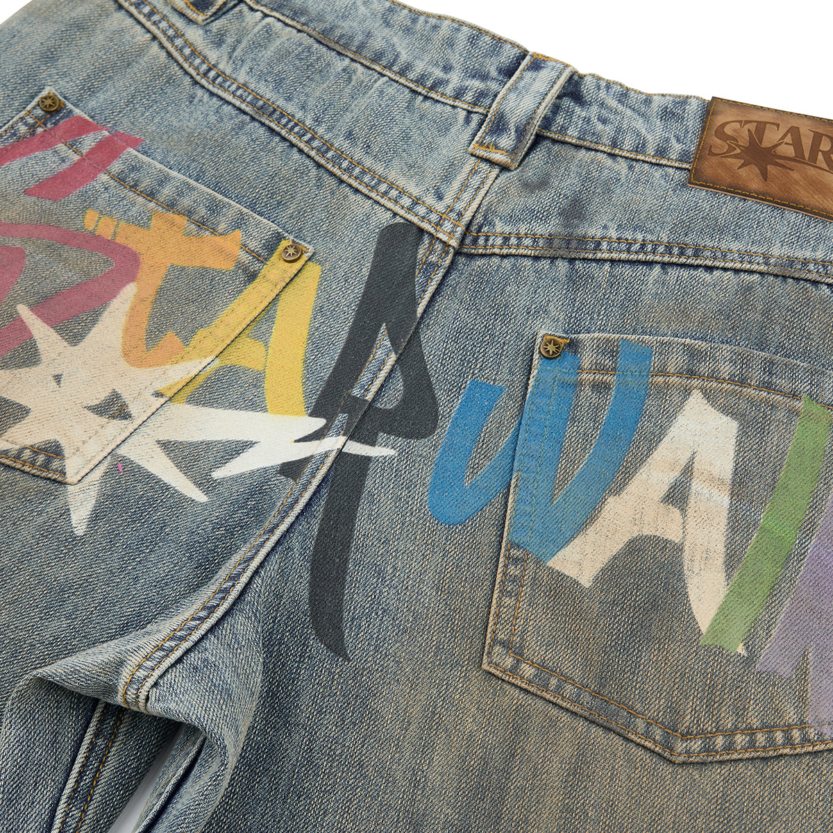 Graphic Wide Leg Jeans