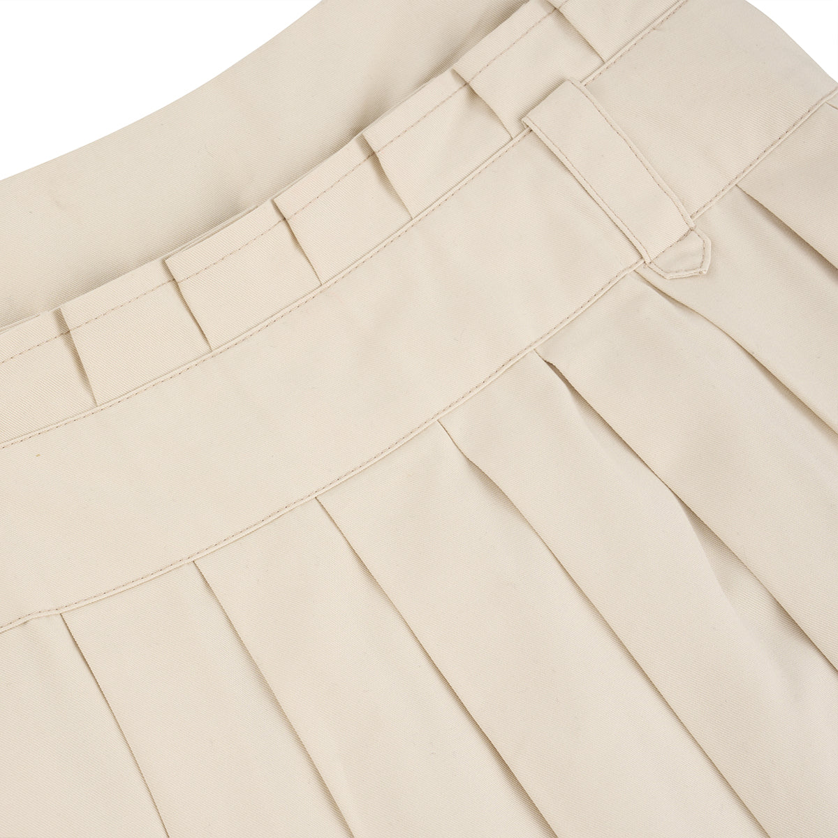 Beige Pleated Mini skirt
