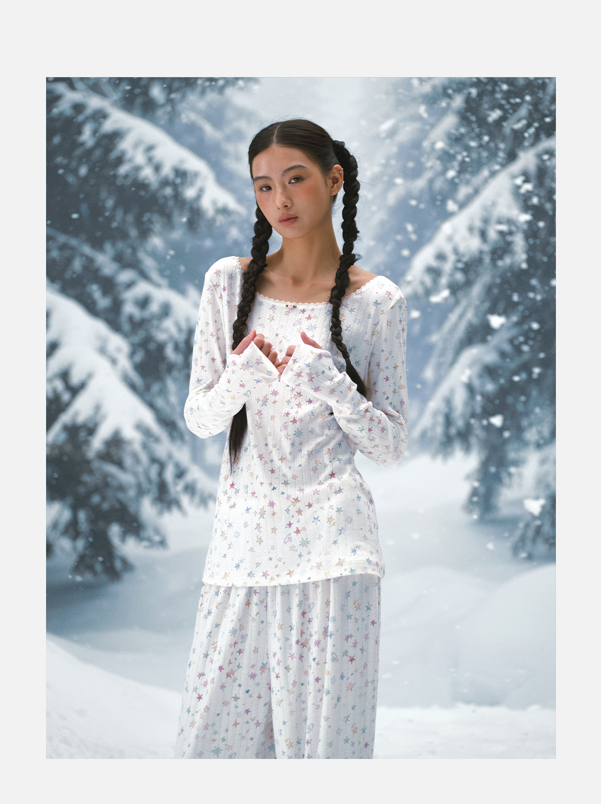 Star Print Pyjama Top