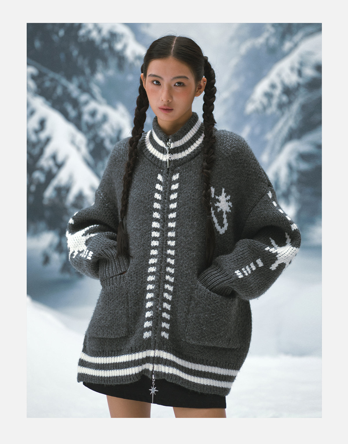 Stars Zip up Cardigan